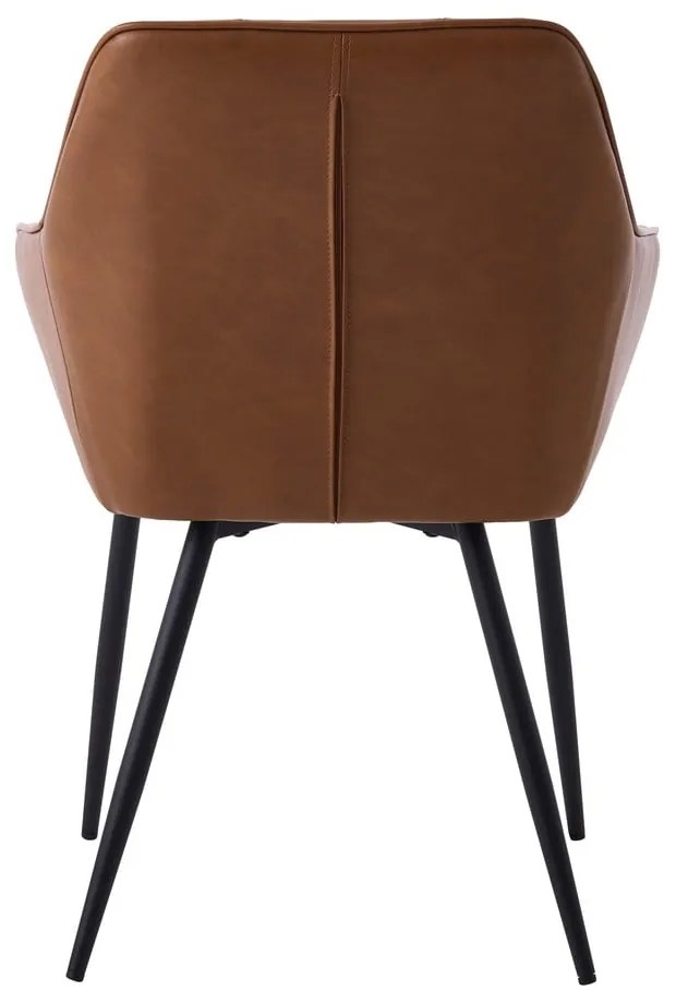 Brązowe krzesła z imitacji skóry z podłokietnikami zestaw 2 szt. Nolan Square – Unique Furniture