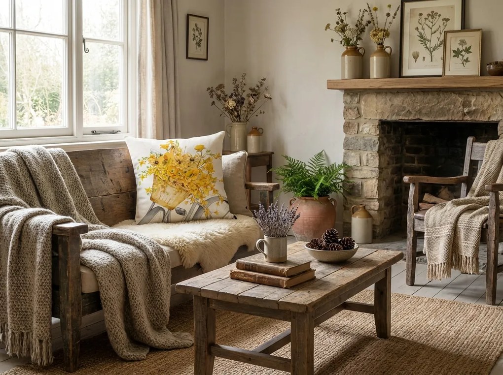 Lniana poszewka na poduszkę VELOBLOOM 45x45 cm, kremowa