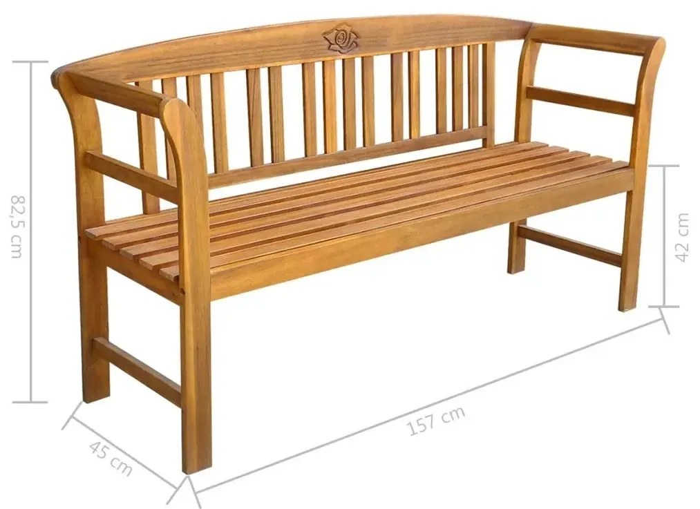 Brązowa drewniana ławka ogrodowa N6-E69