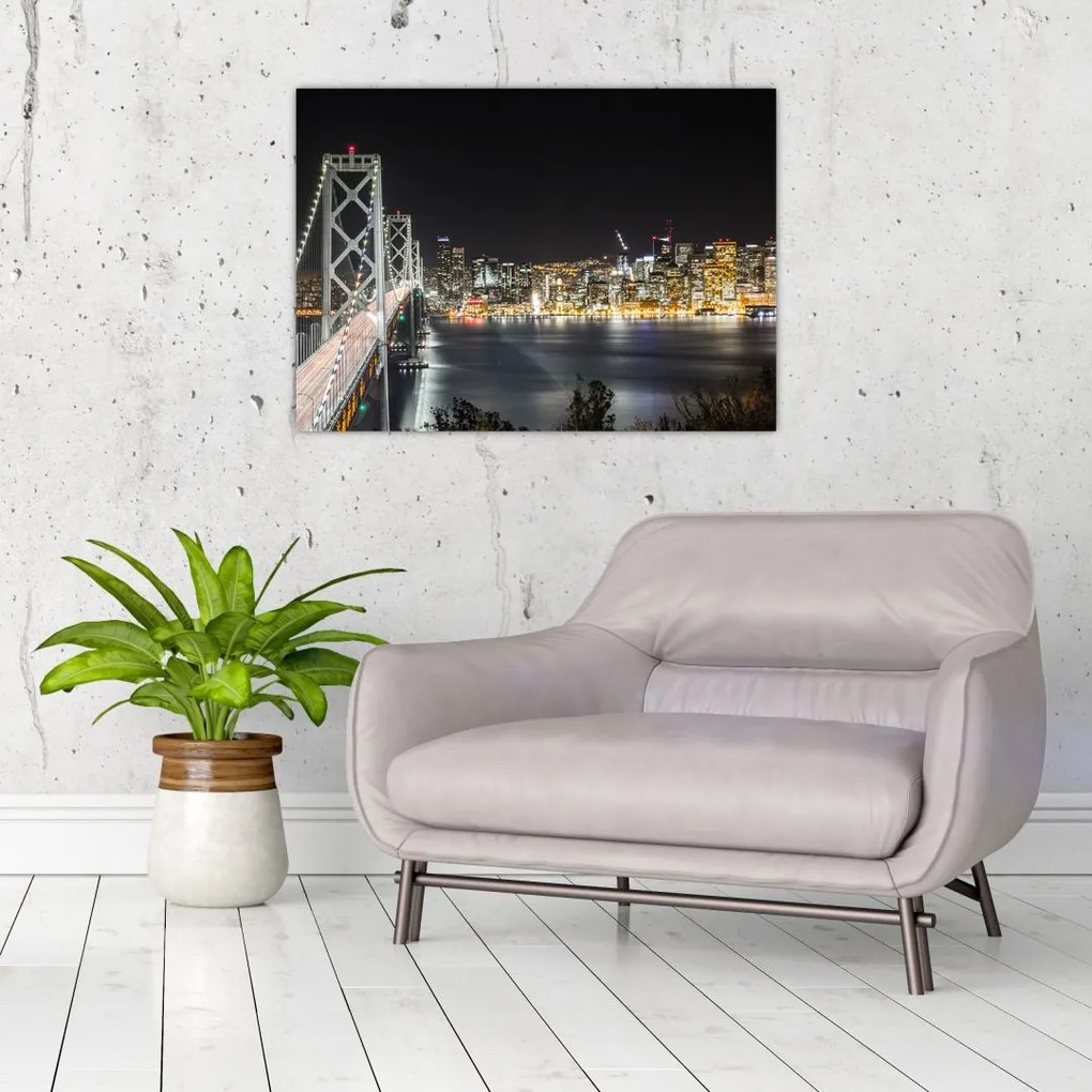 Obraz na szkle - Brooklyn Bridges i Nowy Jork (70x50 cm)