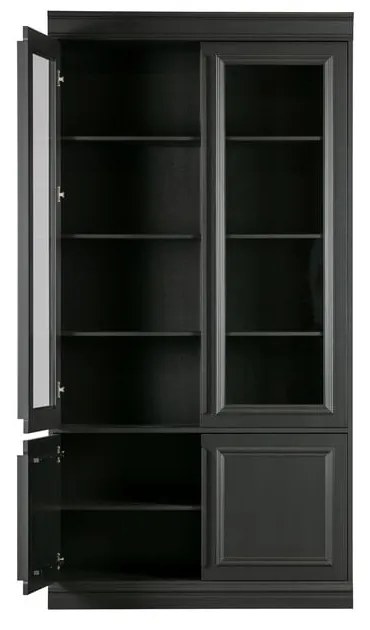 Czarna witryna z litego drewna sosnowego 110x215 cm Organize – BePureHome