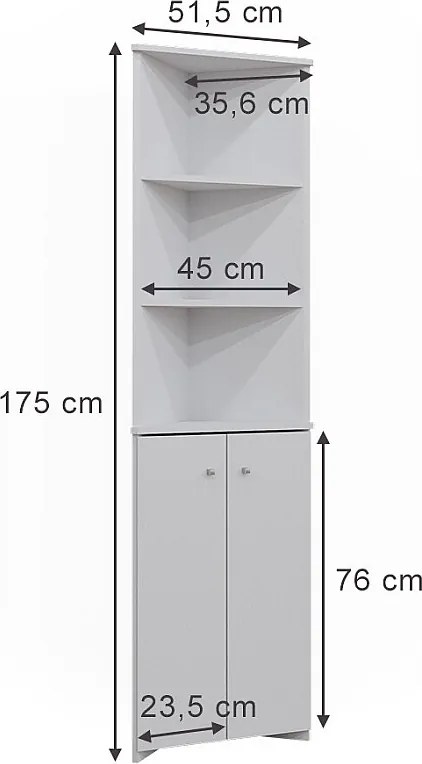 Szafka łazienkowa biały 51.5x35.6x175 fynn