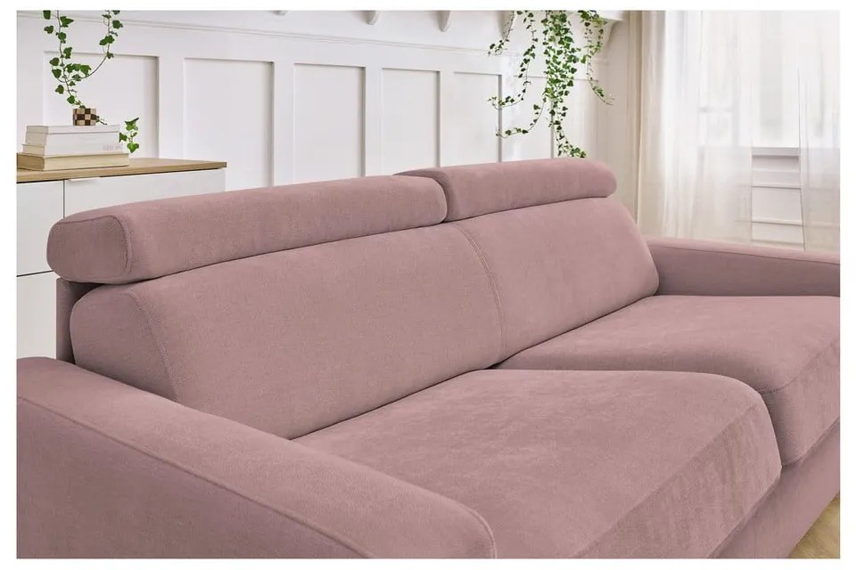 Różowa rozkładana sofa 215 cm Monaco – Bobochic Paris