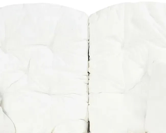 2-osobowa szara sofa rattanowa z lnianą tapicerką T1-E67
