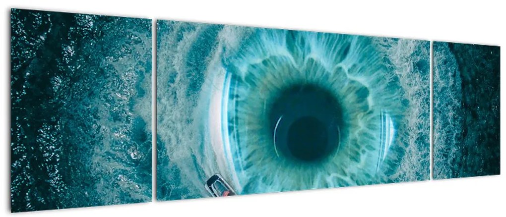Obraz morza z łódką (170x50 cm)