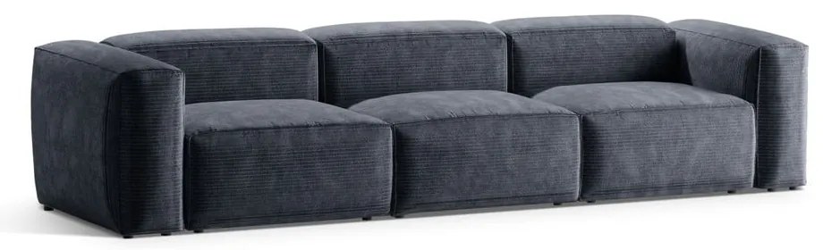 Szaroniebieska sztruksowa sofa 364 cm Bergano – Cosmopolitan Design