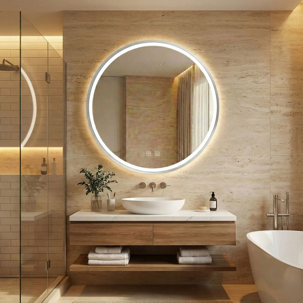 LUSTRO ŚCIENNE LED 60cm MMJ stal szczotkowana