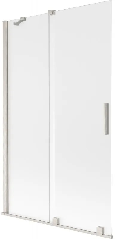 Mexen Velar parawan nawannowy 2-skrzydłowy rozsuwany 110 x 150 cm, szron, nikiel szczotkowany - 896-110-000-31-97