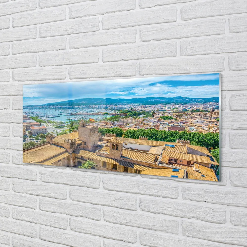 Panel Szklany Hiszpania Port wybrzeże miasto