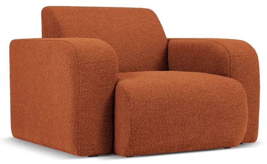 Brązowy fotel z materiału bouclé Molino – Micadoni Home