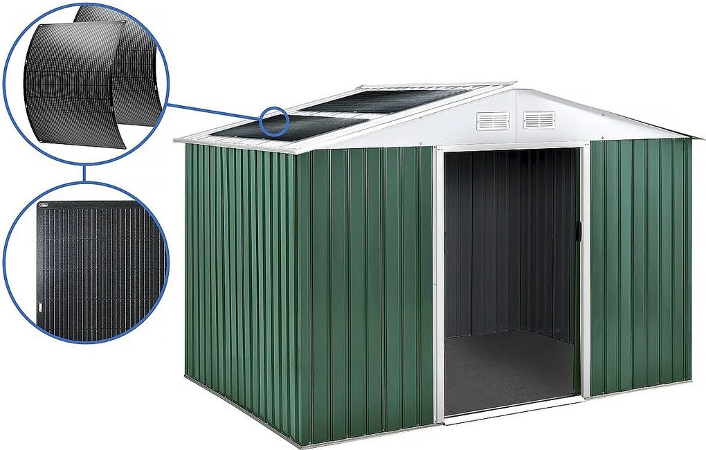 Metalowa altana ogrodowa "Rosas" - 7,06 m² z panelami słonecznymi - Zielona