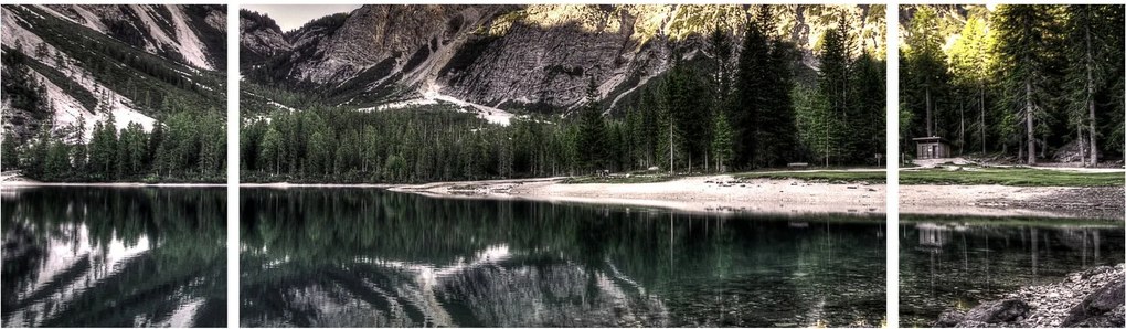 Obraz jeziora w górach (170x50 cm)