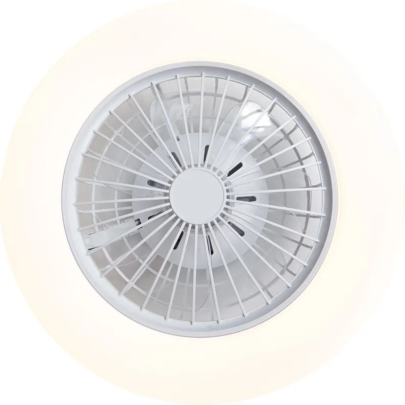 Biały wentylator sufitowy 48,5 cm z LED, ściemnialny RGB z pilotem - Clemo