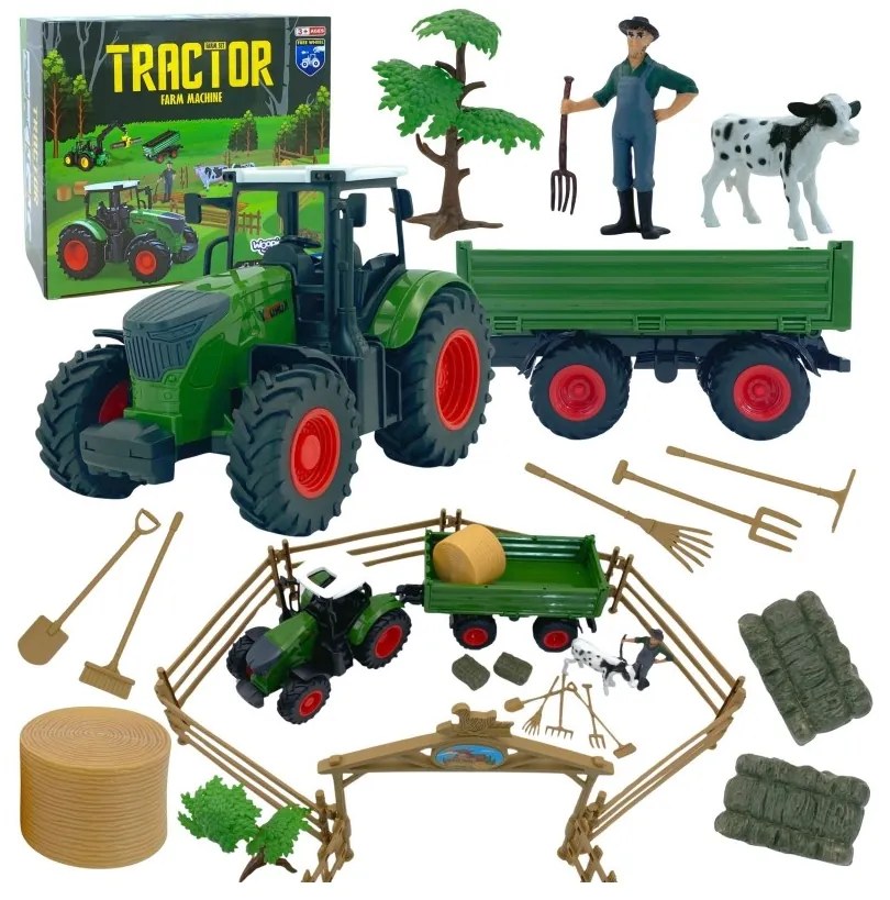 Woopie zestaw mini farma traktor zwierzęta osada farma rolnik narzędzia
