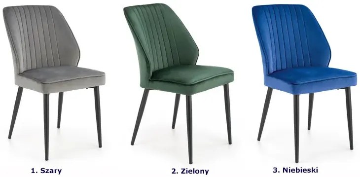 Zielone pikowane krzesło welurowe - Agaro