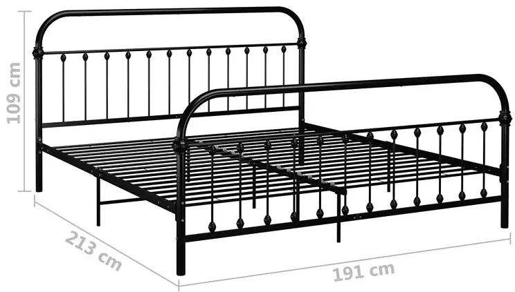 Czarne minimalistyczne łóżko metalowe 180x200 cm - Asal