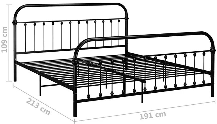 Czarne minimalistyczne łóżko metalowe 180x200 cm - Etiosa