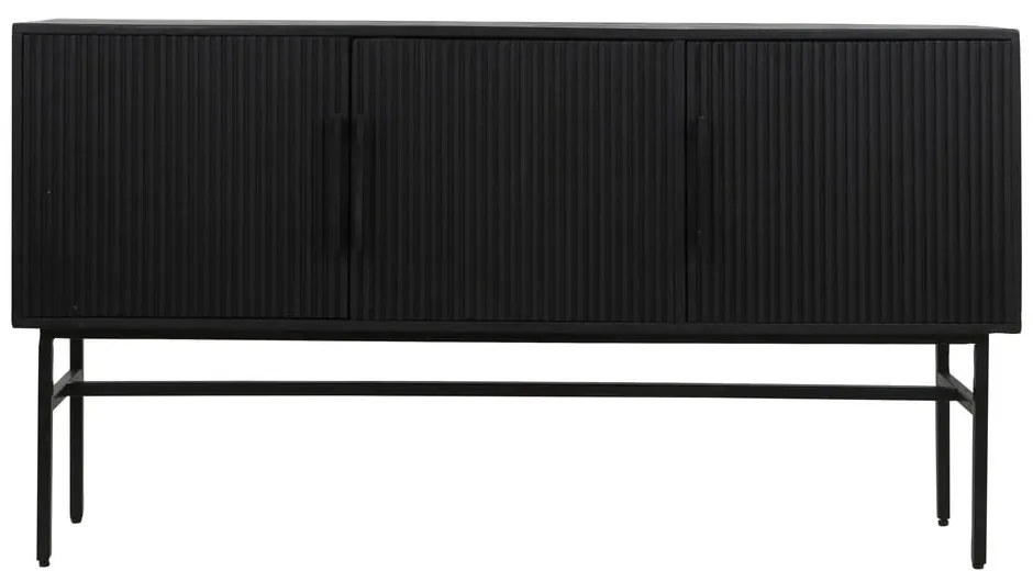 Czarna niska komoda z litego drewna mango 150x80 cm Abage – Light &amp; Living