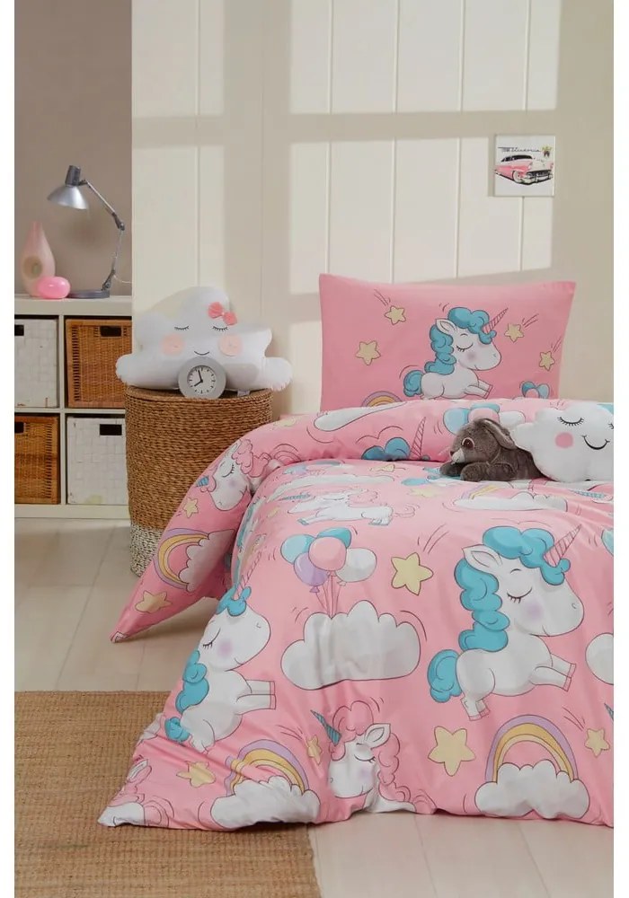 Pościel dziecięca dwuosobowa 200x200 cm Unicornio – Mijolnir