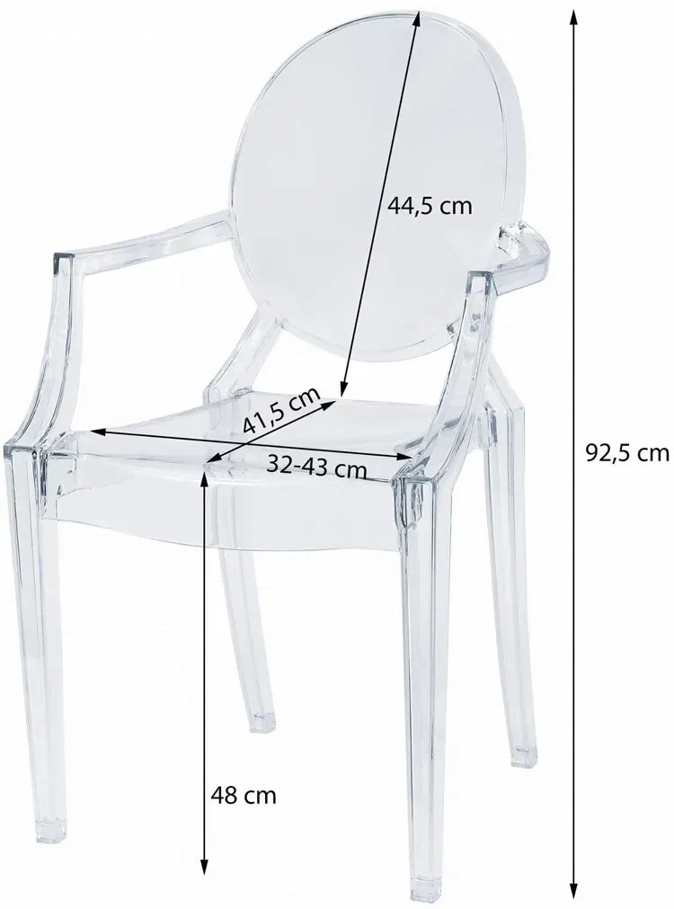 Przezroczyste krzesło nowoczesne typu ludwik Berloni 4X