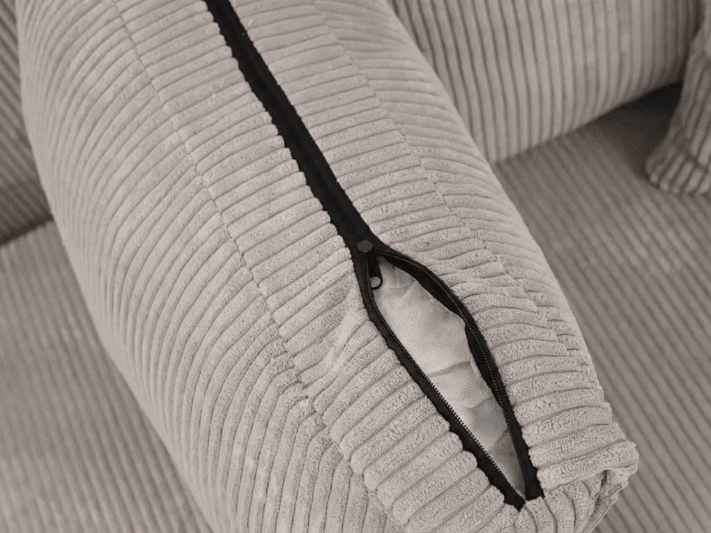 PROMOCJA Jasnobeżowy zestaw wypoczynkowy w kształcie U SMART COSARO 295x140 cm II jakość