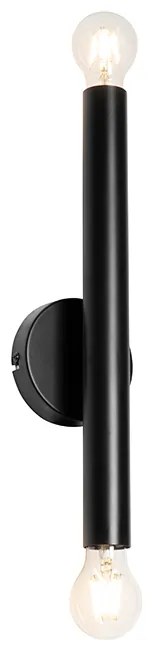 Kinkiet / Lampa scienna Art Deco czarny 2-punktowy - Tubi ArtDeco Oswietlenie wewnetrzne