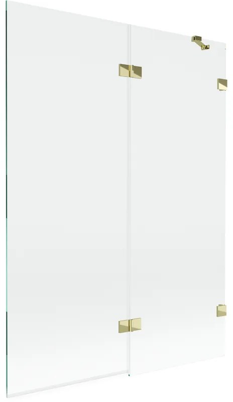 Mexen Lunar parawan nawannowy 2-skrzydłowy prawy 130 x 150 cm, transparent, złoty - 897-130-100-50-00-P