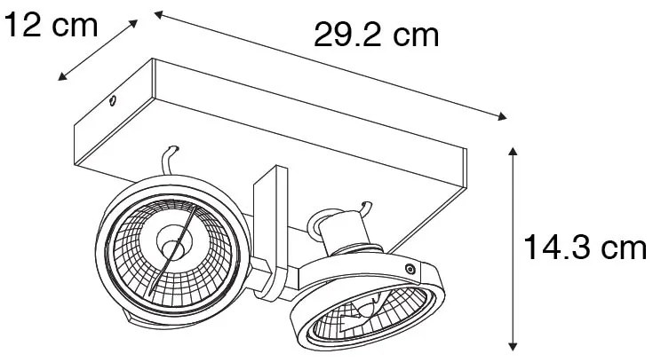 Nowoczesny reflektor czarny 2-światła - Master 111