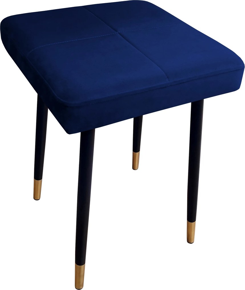 Taboret MAX tkanina Welur stelaż metalowy STOŁEK LOFT : Kolor nogi - Czarno-złota stożek, Kolor tkaniny - VELVET - MG16, Typ tkaniny - Velvet