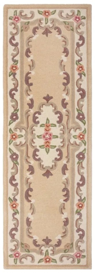 Beżowy wełniany chodnik FlairRug Aubusson, 67x210 cm