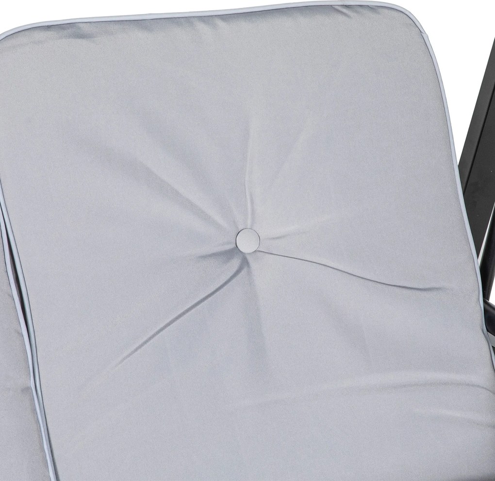 Outsunny Huśtawka Hollywood, 2-osobowa Huśtawka Ogrodowa z Regulowanym Daszkiem, Udźwig do 220 kg, 145 x 116 x 172 cm, Szara