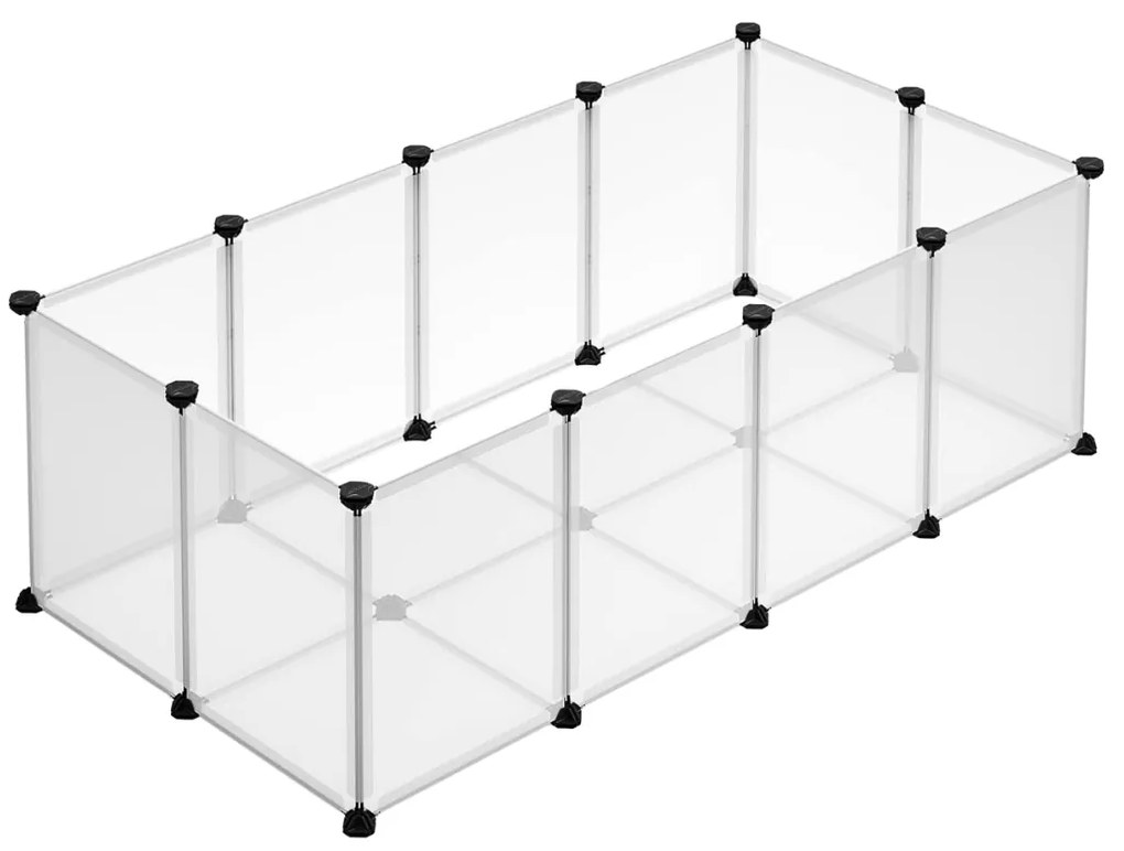 SongmicsHome Zagroda dla małych zwierząt z przezroczystego plastiku BEN, 125x63x42 cm, transparentna