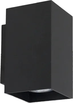 Nowoczesna lampa ścienna czarna kwadratowa 2-światłowa - Sandy