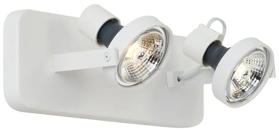 Designerski reflektor sufitowy biały GU10 70mm 2-punktowy regulowany - VoDesignerski Oswietlenie wewnetrzne