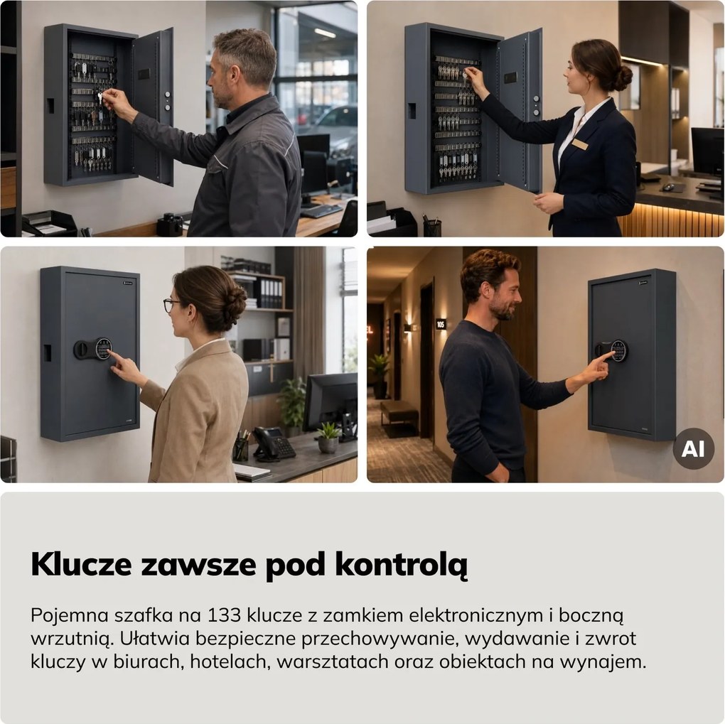 Sejf na klucze z wrzutnią elektroniczny Bruce