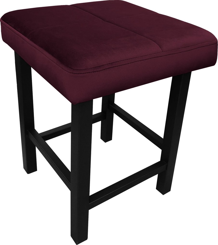 Taboret KLASYK tkanina Welur stelaż metalowy : Kolor Stelaża - Czarny , Kolor tkaniny - VELVET - MG02, Typ tkaniny - Velvet, Wysokość - 45 cm