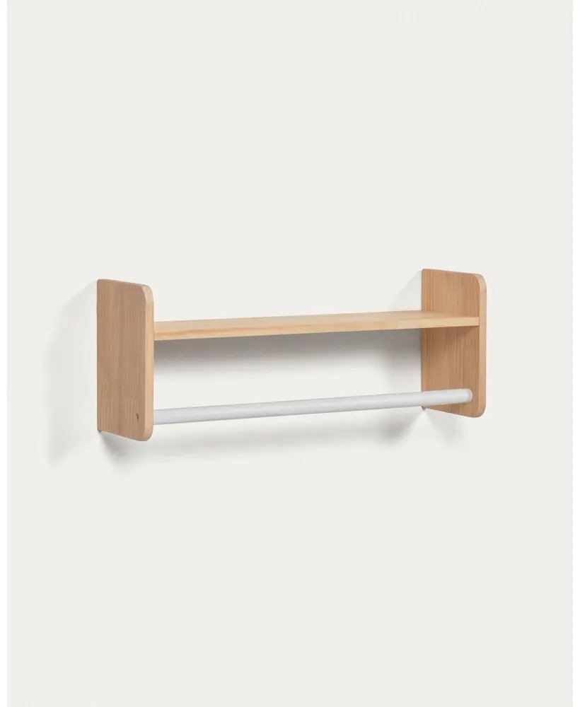 Dziecięcy wieszak ścienny z litego drewna sosnowego w naturalnym kolorze 52,5x20 cm Florentina – Kave Home