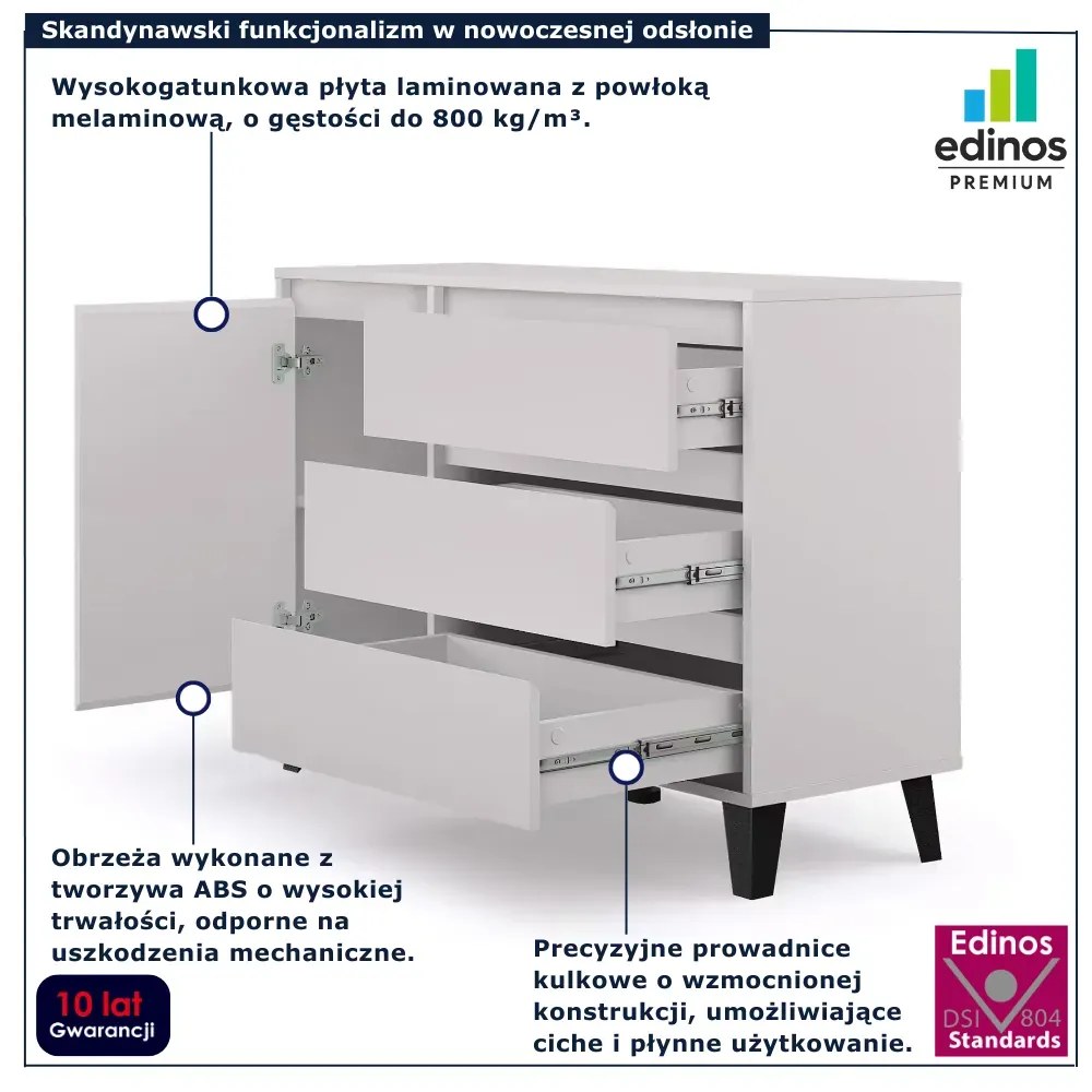 Kaszmirowa komoda ubraniowa z szafką i 3 szufladami D5-E92