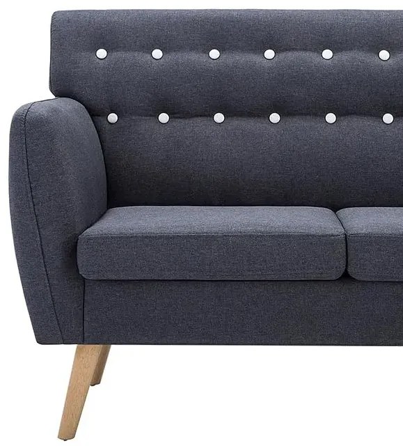 3-osobowa ciemnoszara sofa pikowana - Lilia