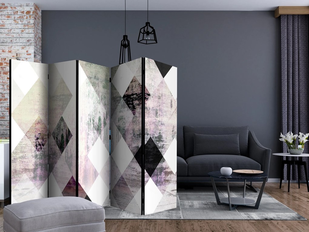 Parawan akustyczny Tła i desenie 225x172 cm 5-częściowy szary ARTGEIST B