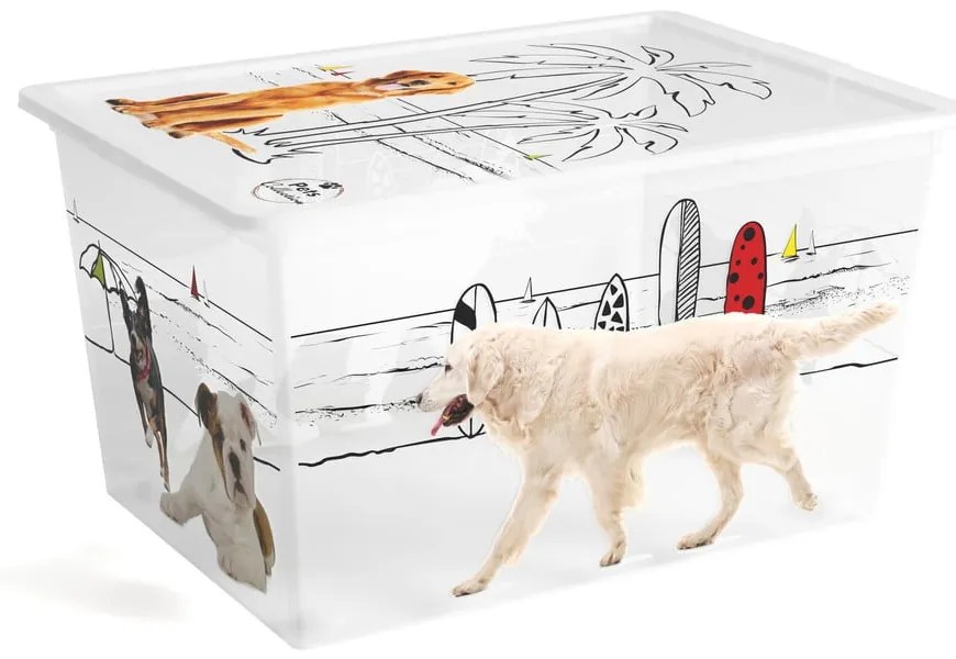 Biały plastikowy pojemnik z pokrywką 55x39x31 cm C Box Style – KIS