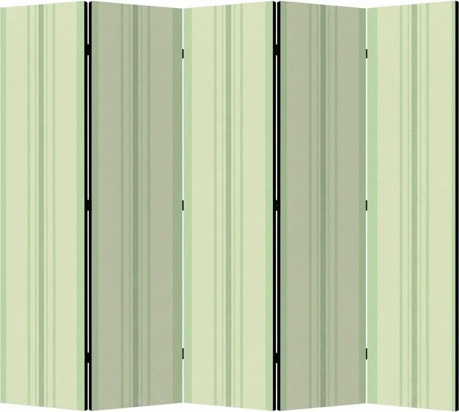 Parawan pokojowy 5-częściowy 225x172 Dwustronny dekoracyjny minimalistyczny Miętowe Pionowe Pasy