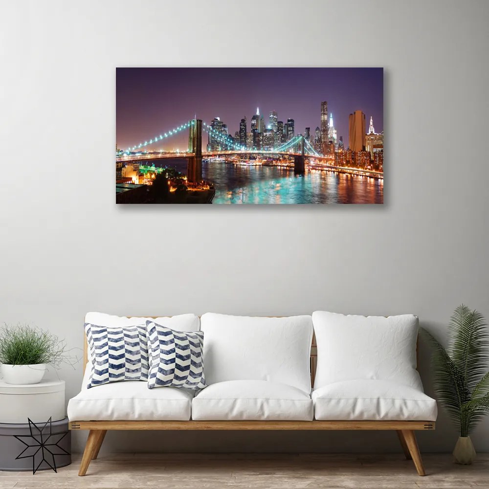 Zdjęcie na płótnie Wieczorne Światła Wielkiego Mostu