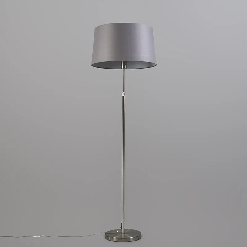 Lampa stojąca stalowa z szarym kloszem 45 cm regulowana - Parte Nowoczesny Oswietlenie wewnetrzne