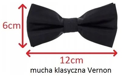 Muszka mucha granatowa elegancka mikrofibra zestaw