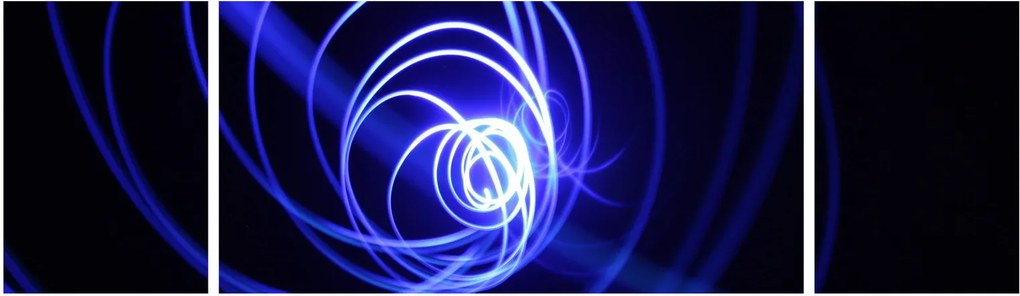 Obraz niebieskich spiral (170x50 cm)