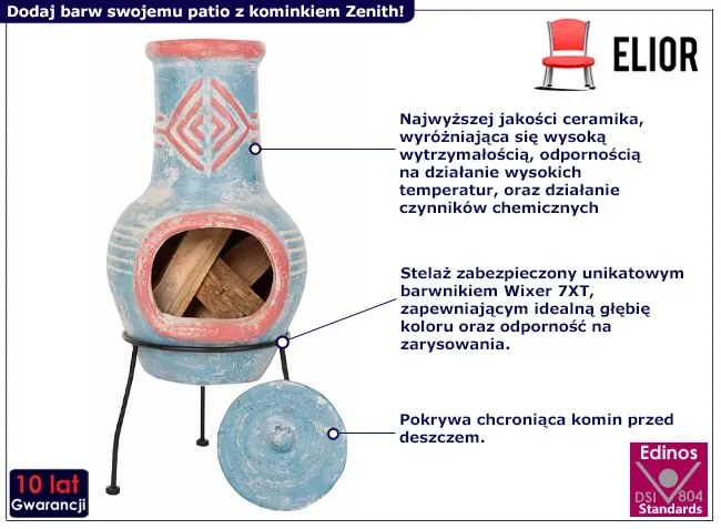 Gliniany kominek ogrodowy Irgan