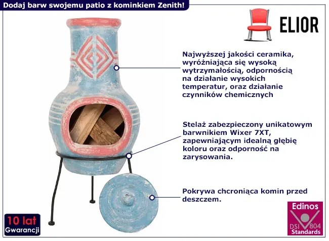 Gliniany kominek ogrodowy - Zenith