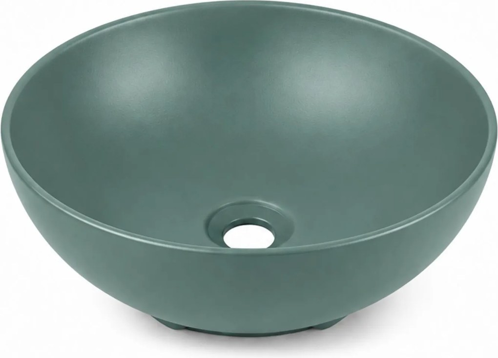 copy of Massi Umywalka ceramiczna nablatowa okrągła bordowa FLOW Bordo 40 cm