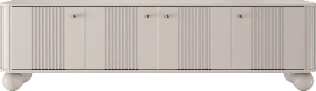 Szafka RTV Vesper 4D 187 cm - kaszmir / złote uchwyty / nogi kule